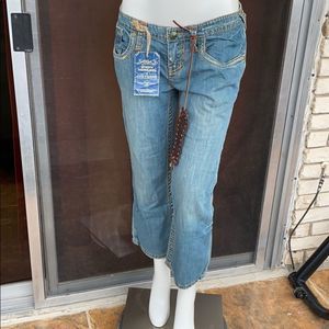 Stitch's Light Blue Cropped Ankle Jeans